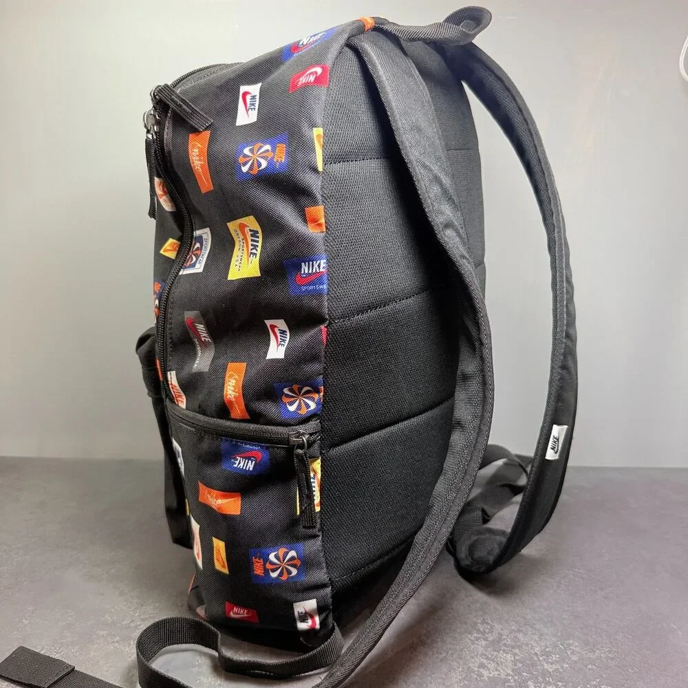 Nike Heritage 2.0 Backpack Tags of the Past Vintage Logo AOP Black CQ6298-010